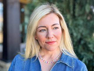 Beaded Necklace - Clear + Multi-Colored - Lanie-Necklaces-Taylor Elliott Designs-Summit Lane Boutique, Women's Apparel and Gifts located in Grand Rapids, MI