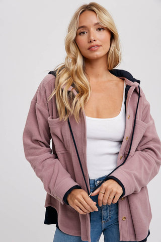 Lindsey Fleece Hoodie Shacket-Jackets-Bluivy-Summit Lane Boutique, Women's Apparel and Gifts located in Grand Rapids, MI