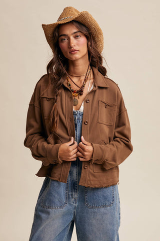 Washed Knit Utility Shacket-Jackets-Listicle-Summit Lane Boutique, Women's Apparel and Gifts located in Grand Rapids, MI