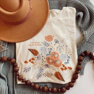 Choose Gratitude Graphic Tee-Graphic Tees-Whitney | Chaudoin Creations-Summit Lane Boutique, Women's Apparel and Gifts located in Grand Rapids, MI