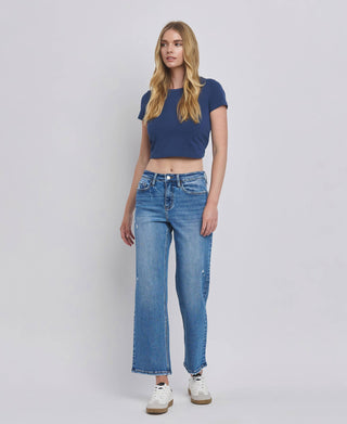 Aileeah Slim Wide Ankle-Jeans-VERVET by FLYING MONKEY-Summit Lane Boutique, Women's Apparel and Gifts located in Grand Rapids, MI