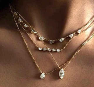 Solitaire Collection- Steel 14K gold Necklace-layering -Necklaces-HoopLa Style-Summit Lane Boutique, Women's Apparel and Gifts located in Grand Rapids, MI