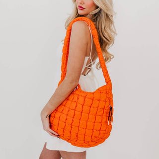 Carmen Quilted Hobo Tote Bag-Handbags-Pretty Simple-Summit Lane Boutique, Women's Apparel and Gifts located in Grand Rapids, MI