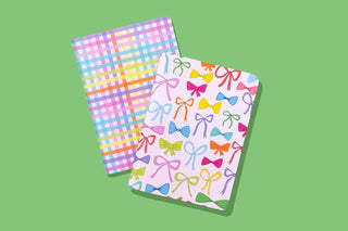 Notebook Set - Colorful Bows + Colorful Gingham - 2 Pc Set-Stationary-Taylor Elliott Designs-Summit Lane Boutique, Women's Apparel and Gifts located in Grand Rapids, MI
