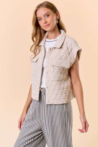 Charlie Quilted Vest-Vest-Doe and Rae-Summit Lane Boutique, Women's Apparel and Gifts located in Grand Rapids, MI