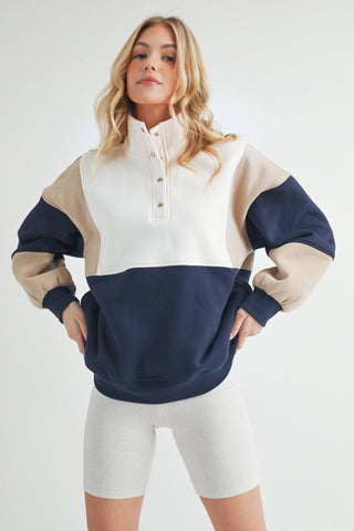 Cori Colorblock Pullover-Sweatshirt-AEMI + CO-Summit Lane Boutique, Women's Apparel and Gifts located in Grand Rapids, MI