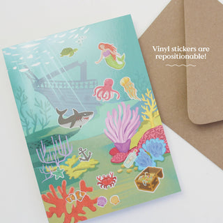 Sticker Scene Card - Under the Sea-Cards-Inklings Paperie-Summit Lane Boutique, Women's Apparel and Gifts located in Grand Rapids, MI