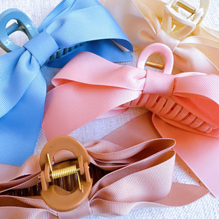 Gross Grain Bow Hair Claw clip-Hair Accessories-Ellison+Young-Summit Lane Boutique, Women's Apparel and Gifts located in Grand Rapids, MI