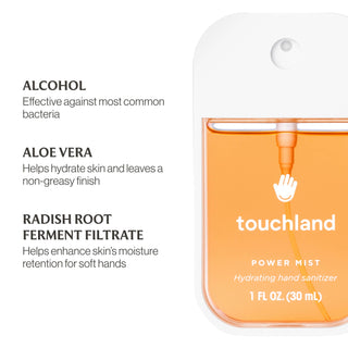 Velvet Peach Power Mist Hydrating Hand Sanitizer-Bath & Body-Touchland-Summit Lane Boutique, Women's Apparel and Gifts located in Grand Rapids, MI