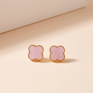 Lilla Haven Flower Druzy Stone Stud Earrings-Earrings-Frem-Summit Lane Boutique, Women's Apparel and Gifts located in Grand Rapids, MI