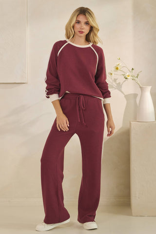 Contrast Stripe Pants-Lounge Pants-Tres Bien, Inc-Summit Lane Boutique, Women's Apparel and Gifts located in Grand Rapids, MI