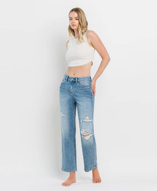 Kendall Distressed Dad Jeans-Jeans-VERVET by FLYING MONKEY-Summit Lane Boutique, Women's Apparel and Gifts located in Grand Rapids, MI