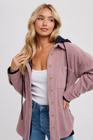 Lindsey Fleece Hoodie Shacket-Jackets-Bluivy-Summit Lane Boutique, Women's Apparel and Gifts located in Grand Rapids, MI