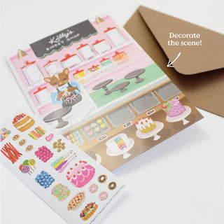 Sticker Scene Card - Sweet Shop-Cards-Inklings Paperie-Summit Lane Boutique, Women's Apparel and Gifts located in Grand Rapids, MI