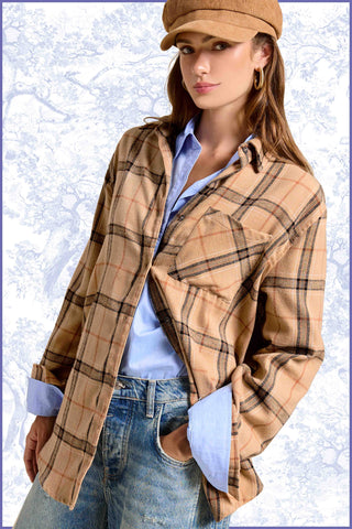 Naomi Plaid Shirt-Long Sleeves-La Miel-Summit Lane Boutique, Women's Apparel and Gifts located in Grand Rapids, MI