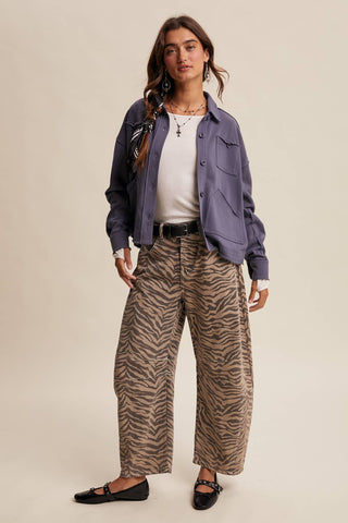 Washed Knit Utility Shacket-Jackets-Listicle-Summit Lane Boutique, Women's Apparel and Gifts located in Grand Rapids, MI