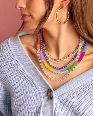 Beaded Necklace - Multi-Colored - Chloe-Necklaces-Taylor Elliott Designs-Summit Lane Boutique, Women's Apparel and Gifts located in Grand Rapids, MI