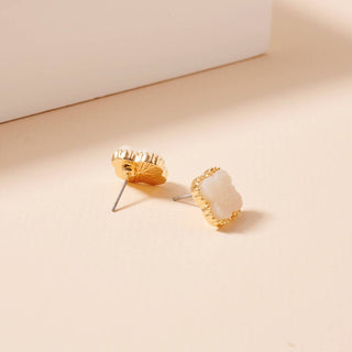 Lilla Haven Flower Druzy Stone Stud Earrings-Earrings-Frem-Summit Lane Boutique, Women's Apparel and Gifts located in Grand Rapids, MI