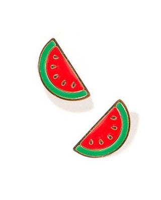 Watermelon - Napback Stud Earrings-Earrings-LINNY CO-Summit Lane Boutique, Women's Apparel and Gifts located in Grand Rapids, MI