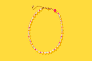 Beaded Necklace - Clear + Multi-Colored - Lanie-Necklaces-Taylor Elliott Designs-Summit Lane Boutique, Women's Apparel and Gifts located in Grand Rapids, MI