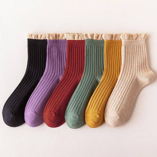 Ruffle Edge Socks-Socks-ACCITY-Summit Lane Boutique, Women's Apparel and Gifts located in Grand Rapids, MI