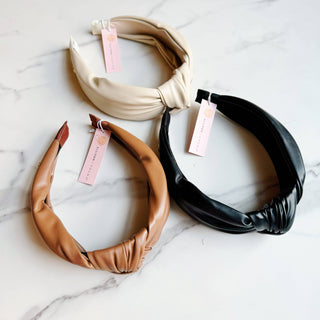 Leather Better Knotted Headband-Hair Accessories-Ellison+Young-Summit Lane Boutique, Women's Apparel and Gifts located in Grand Rapids, MI