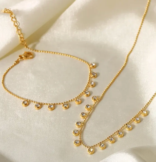 The Sweetest Thing. Bead Chain and Dangle Crystal Necklace-Necklaces-HoopLa Style-Summit Lane Boutique, Women's Apparel and Gifts located in Grand Rapids, MI