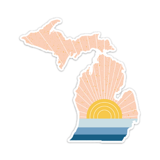 Modern Michigan Sunset Sticker-Stickers-Stuck on Michigan-Summit Lane Boutique, Women's Apparel and Gifts located in Grand Rapids, MI
