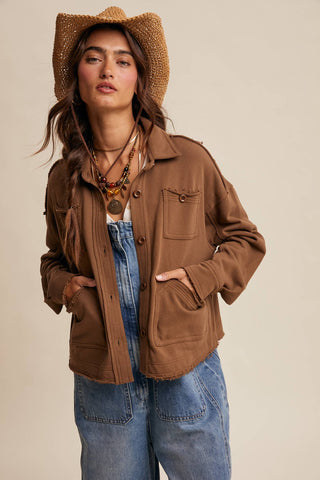 Washed Knit Utility Shacket-Jackets-Listicle-Summit Lane Boutique, Women's Apparel and Gifts located in Grand Rapids, MI