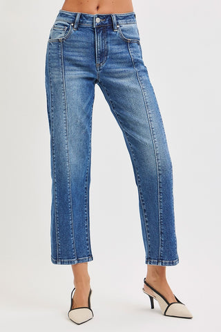 High Rise Crop Straight Jeans-Jeans-Risen-Summit Lane Boutique, Women's Apparel and Gifts located in Grand Rapids, MI