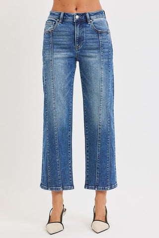 High Rise Crop Straight Jeans-Jeans-Risen-Summit Lane Boutique, Women's Apparel and Gifts located in Grand Rapids, MI