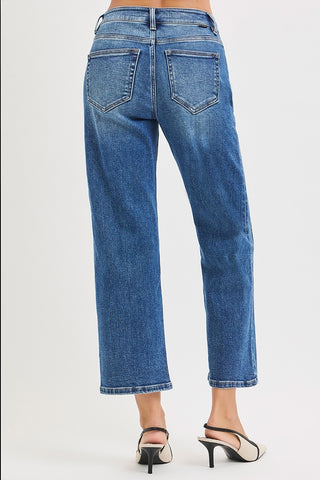 High Rise Crop Straight Jeans-Jeans-Risen-Summit Lane Boutique, Women's Apparel and Gifts located in Grand Rapids, MI