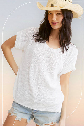 Sydney Short Sleeve Sweater-Short Sleeves-La Miel-Summit Lane Boutique, Women's Apparel and Gifts located in Grand Rapids, MI