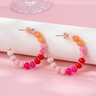 Rainbow Beaded Hoop Earrings | 80E62023-JOSSLYN by wall to wall-Summit Lane Boutique, Women's Apparel and Gifts located in Grand Rapids, MI