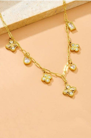 18K STAINLESS STEEL TARNISH FREE CHARM NECKLACE | 40NK9530-JOSSLYN by wall to wall-Summit Lane Boutique, Women's Apparel and Gifts located in Grand Rapids, MI
