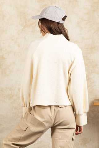 Mock Neck Textured Knit Top-Sweaters-VERY J-Summit Lane Boutique, Women's Apparel and Gifts located in Grand Rapids, MI