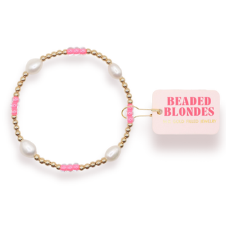 Hot Pink Pearl Poppi Bracelet-Bracelets-Beaded Blondes-Summit Lane Boutique, Women's Apparel and Gifts located in Grand Rapids, MI