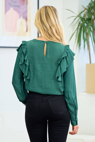 Double Ruffled Blouse-Blouse-Doe and Rae-Summit Lane Boutique, Women's Apparel and Gifts located in Grand Rapids, MI