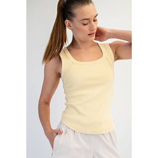 MINERAL WASHED COTTON RIB SLEEVELESS TANK-Rae Mode-Summit Lane Boutique, Women's Apparel and Gifts located in Grand Rapids, MI