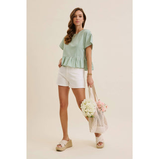 The Briar Stripe Top-Short Sleeves-in february-Summit Lane Boutique, Women's Apparel and Gifts located in Grand Rapids, MI
