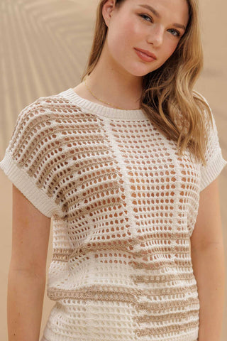 Vanessa Crochet Top-Short Sleeves-Blu Pepper-Summit Lane Boutique, Women's Apparel and Gifts located in Grand Rapids, MI