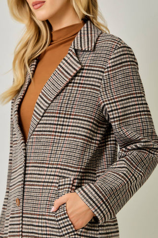 The Astor Houndstooth Plaid Coat-Jacket-Mystree-Summit Lane Boutique, Women's Apparel and Gifts located in Grand Rapids, MI