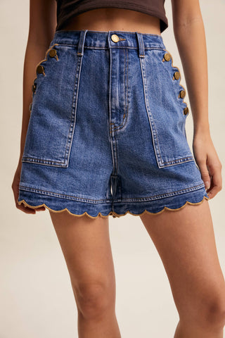 Georgia Scallop Shorts-Shorts-Listicle-Summit Lane Boutique, Women's Apparel and Gifts located in Grand Rapids, MI