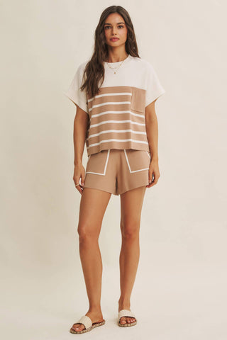 Emma Striped Sweater Top-Short Sleeves-in february-Summit Lane Boutique, Women's Apparel and Gifts located in Grand Rapids, MI