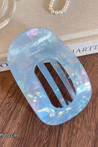 Irredscent Lay Flat Oval Claw Clip-Hair Accessories-JOSSLYN by wall to wall-Summit Lane Boutique, Women's Apparel and Gifts located in Grand Rapids, MI