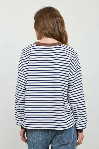 Finley V-Stitch Knit Top-Long Sleeves-Blu Pepper-Summit Lane Boutique, Women's Apparel and Gifts located in Grand Rapids, MI