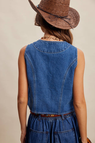 Dakota Denim Vest-Vest-Listicle-Summit Lane Boutique, Women's Apparel and Gifts located in Grand Rapids, MI