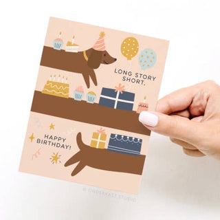 Long Story Short Dog Birthday Greeting Card-Greeting Cards-Onderkast Studio-Summit Lane Boutique, Women's Apparel and Gifts located in Grand Rapids, MI
