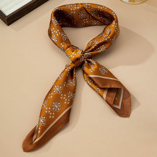 Geometric Tile Motif Color-Block Silky Scarf-Scarves-JOSSLYN by wall to wall-Summit Lane Boutique, Women's Apparel and Gifts located in Grand Rapids, MI