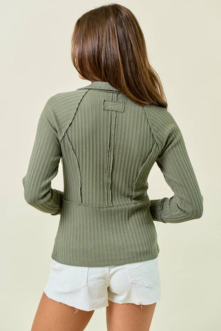Magnolia Half Zip-Long Sleeves-Doe and Rae-Summit Lane Boutique, Women's Apparel and Gifts located in Grand Rapids, MI